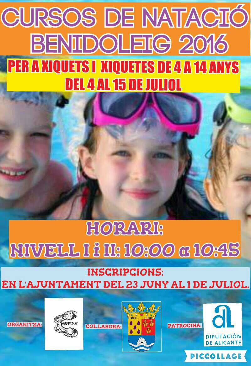 Cursos de Natación 2016. Inscripciones gratuitas del 23 al 1 julio.